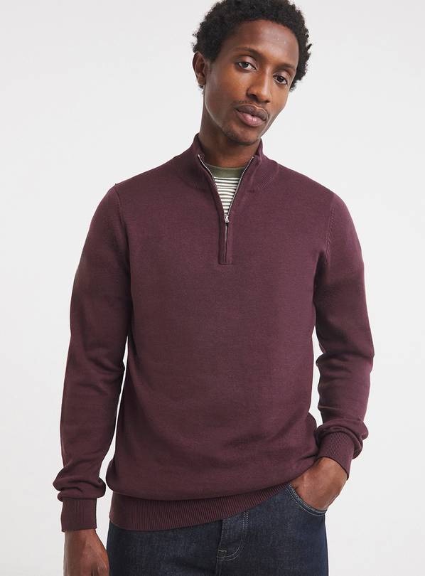 JACAMO Cotton 1/4 Zip Funnel Knit Top 2XL